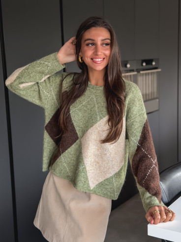 Pull Catheline - Vert/Beige