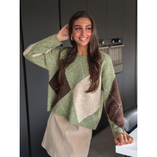 Pull Catheline - Vert/Beige