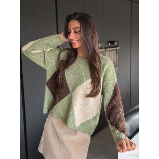 Pull Catheline - Vert/Beige