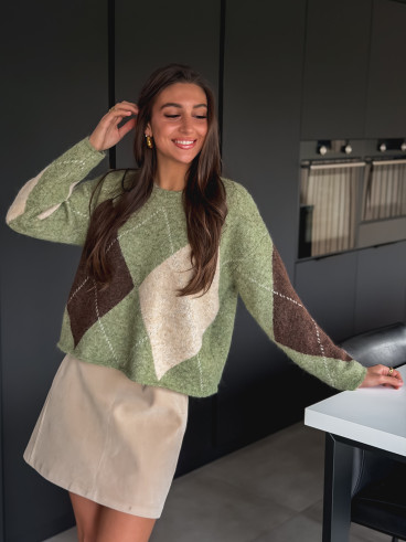 Pull Catheline - Vert/Beige