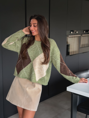 Pull Catheline - Vert/Beige