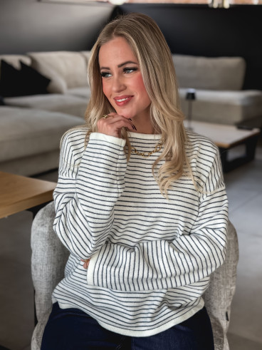 Pull ligné Charlotte - Blanc