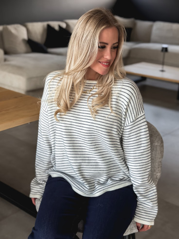 Pull ligné Charlotte - Blanc