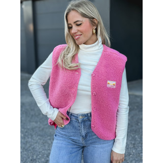 Gilet teddy Kalyra - Rose