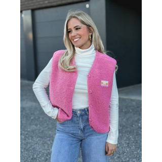 Gilet teddy Kalyra - Rose