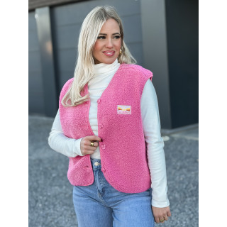 Gilet teddy Kalyra - Rose