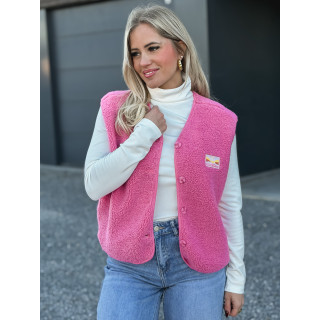 Gilet teddy Kalyra - Rose