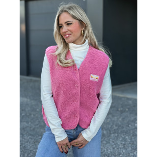 Gilet teddy Kalyra - Rose