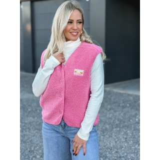 Gilet teddy Kalyra - Rose