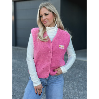 Gilet teddy Kalyra - Rose
