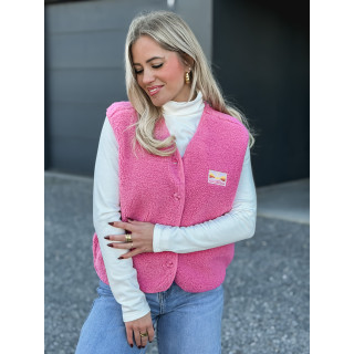 Gilet teddy Kalyra - Rose