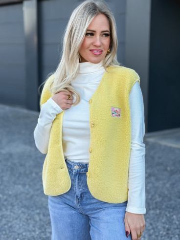 Gilet teddy Kalyra - Jaune