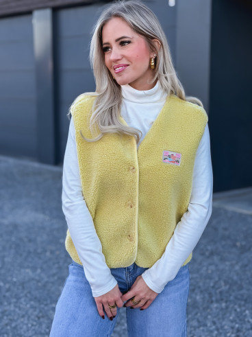 Gilet teddy Kalyra - Jaune