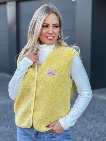 Gilet teddy Kalyra - Jaune