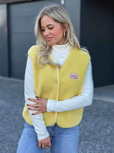Gilet teddy Kalyra - Jaune