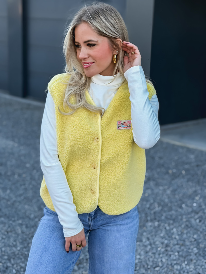 Gilet teddy Kalyra - Jaune
