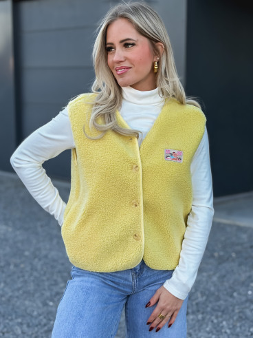 Gilet teddy Kalyra - Jaune