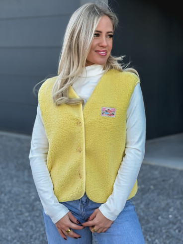 Gilet teddy Kalyra - Jaune
