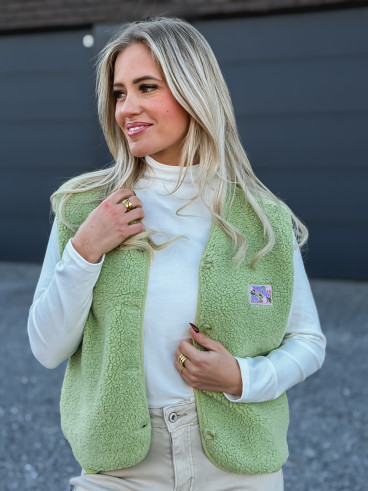 Gilet teddy Kalyra - Vert