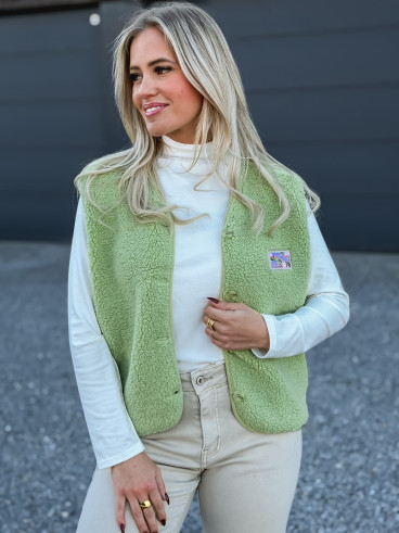 Gilet teddy Kalyra - Vert