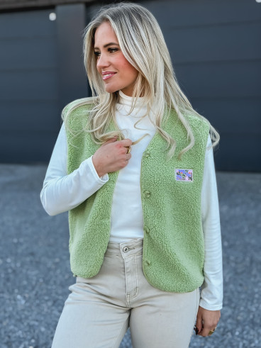 Gilet teddy Kalyra - Vert