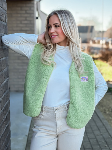 Gilet teddy Kalyra - Vert