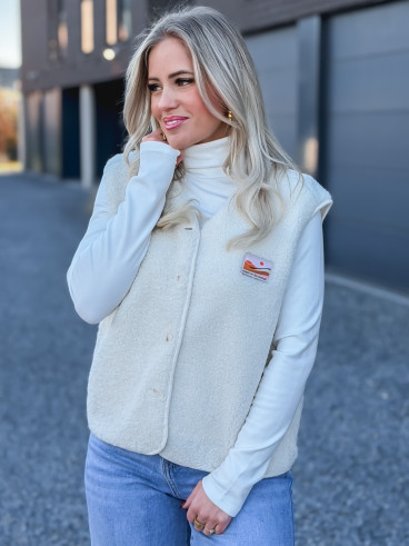 Gilet teddy Kalyra - Ecru