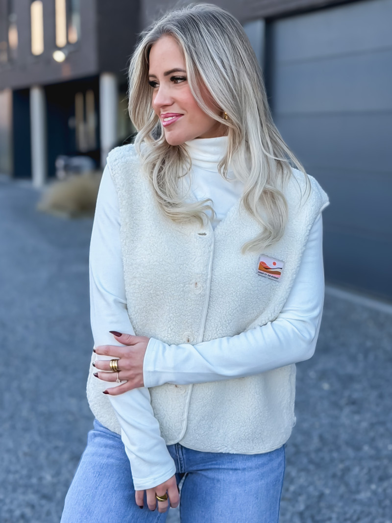 Gilet teddy Kalyra - Ecru