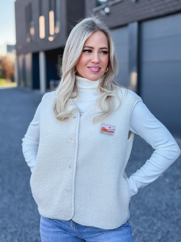 Gilet teddy Kalyra - Ecru