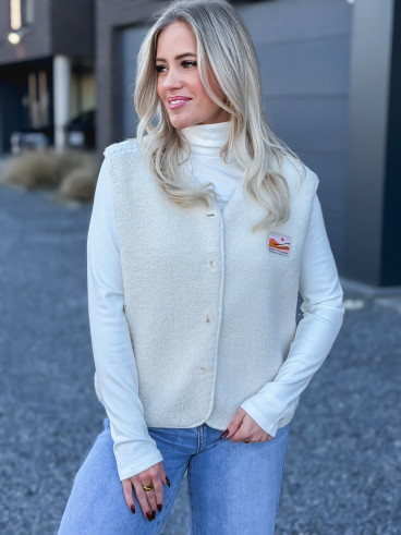 Gilet teddy Kalyra - Ecru