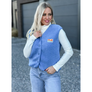 Gilet teddy Kalyra - Bleu indigo