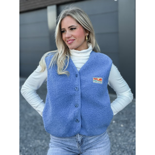 Gilet teddy Kalyra - Bleu indigo