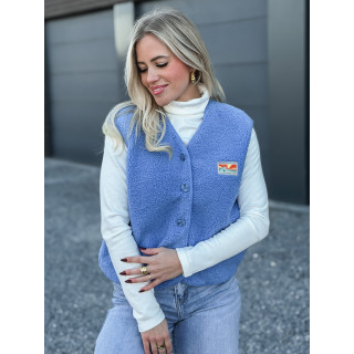 Gilet teddy Kalyra - Bleu indigo