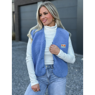 Gilet teddy Kalyra - Bleu indigo