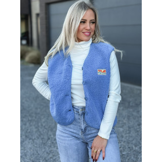 Gilet teddy Kalyra - Bleu indigo