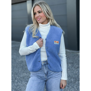 Gilet teddy Kalyra - Bleu indigo