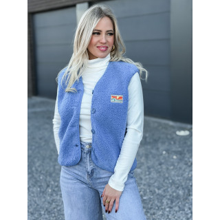 Gilet teddy Kalyra - Bleu indigo