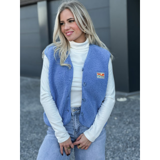 Gilet teddy Kalyra - Bleu indigo