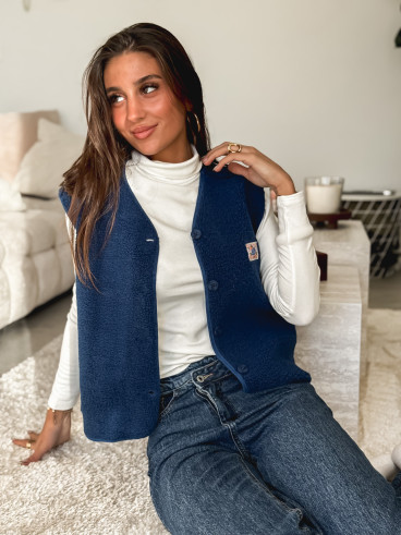Gilet teddy Kalyra - Bleu marine