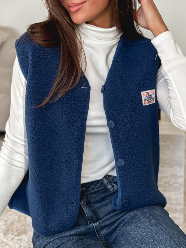 Gilet teddy Kalyra - Bleu marine