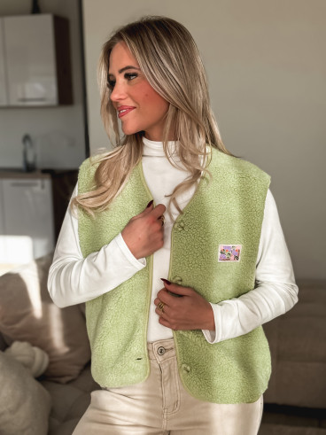 Gilet teddy Kalyra - Vert
