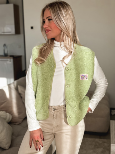 Gilet teddy Kalyra - Vert