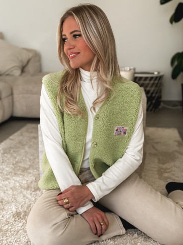 Gilet teddy Kalyra - Vert