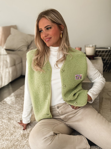 Gilet teddy Kalyra - Vert