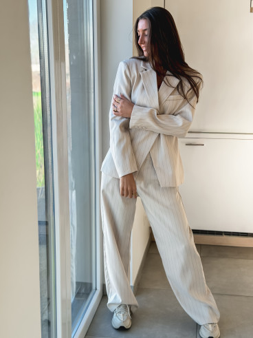 Pantalon ligné Luméa - Beige Pantalon ligné Luméa - Beige