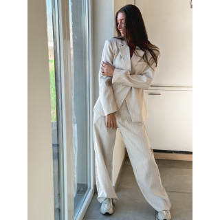 Pantalon ligné Luméa - Beige