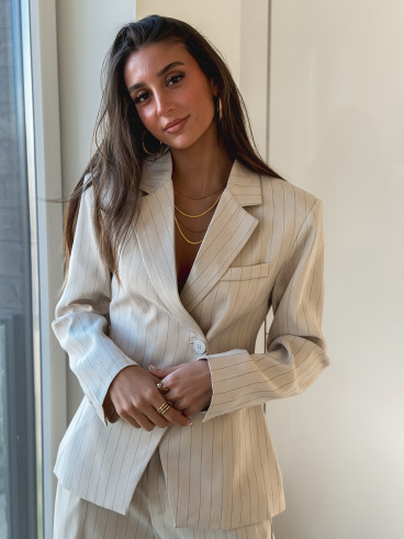 Blazer ligné Luméa - Beige Blazer ligné Luméa - Beige