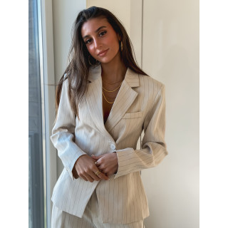 Blazer ligné Luméa - Beige