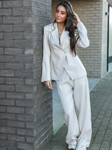 Blazer ligné Luméa - Beige Blazer ligné Luméa - Beige