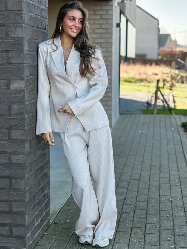 Blazer ligné Luméa - Beige Blazer ligné Luméa - Beige